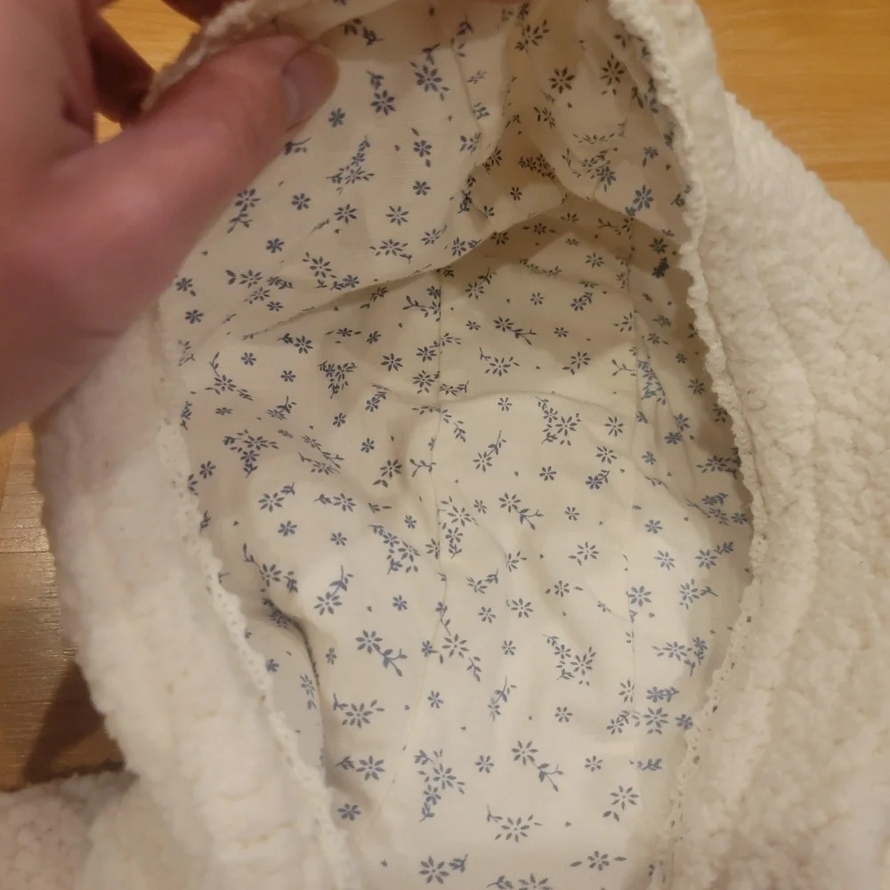 Babaluno sherpa hooded baby winter coat size 9-12 months